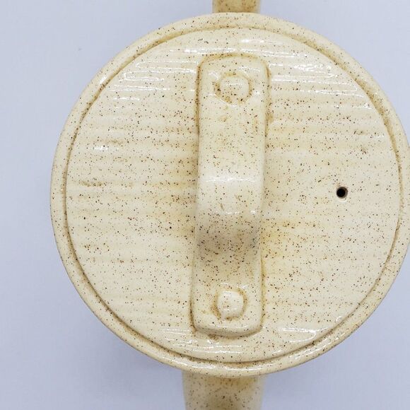 Signed Vintage 1981 Hand Made Ceramic Woodland Flowered Teapot or Planter - Picture 8 of 11